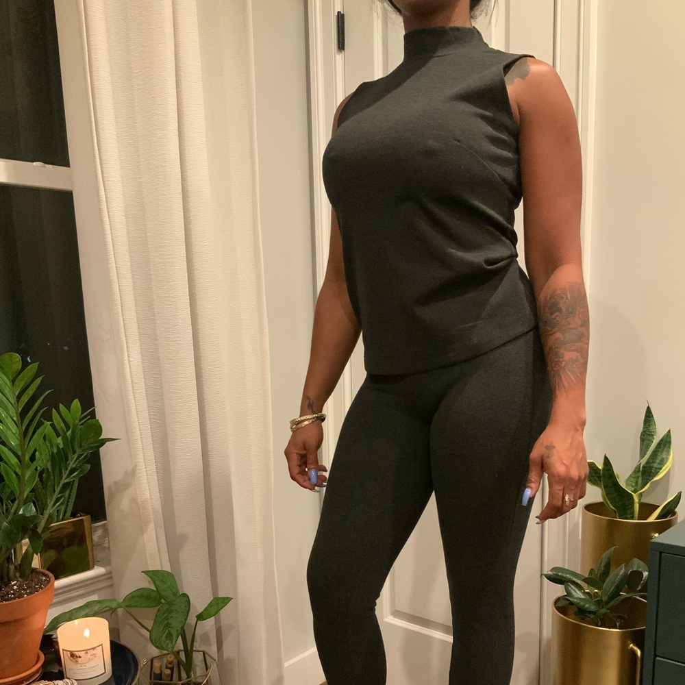 Grey Mock Neck Set